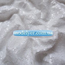 Ткань Пайеточная мелкая (белый)